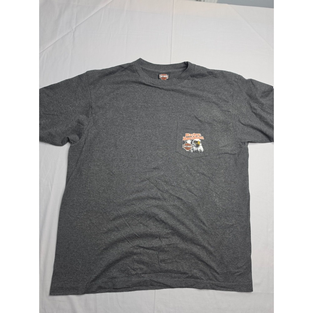 Harley-Davidson T-Shirt Men's 2X Gray Graphic Crew Neck Short Sleeve Streetwear